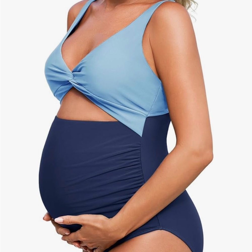 Blue Maternity Swimsuit